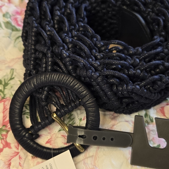 Lane Bryant Macrame Navy Blue Belt - Picture 4 of 6